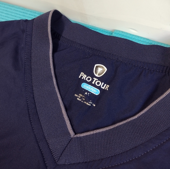 Pro Tour Cool Play Men’s Navy Blue Pullover Windbreaker Jacket Mesh Lining XL - Picture 4 of 10